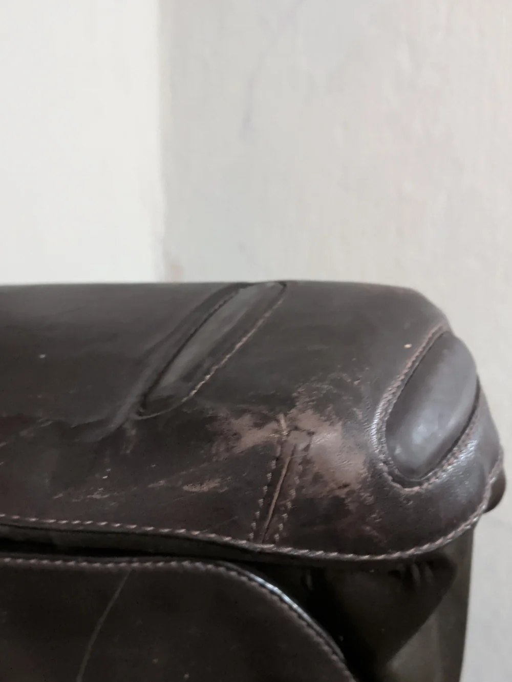 Tumi Dark Brown Leather Messenger Bag with Shoulder Strap